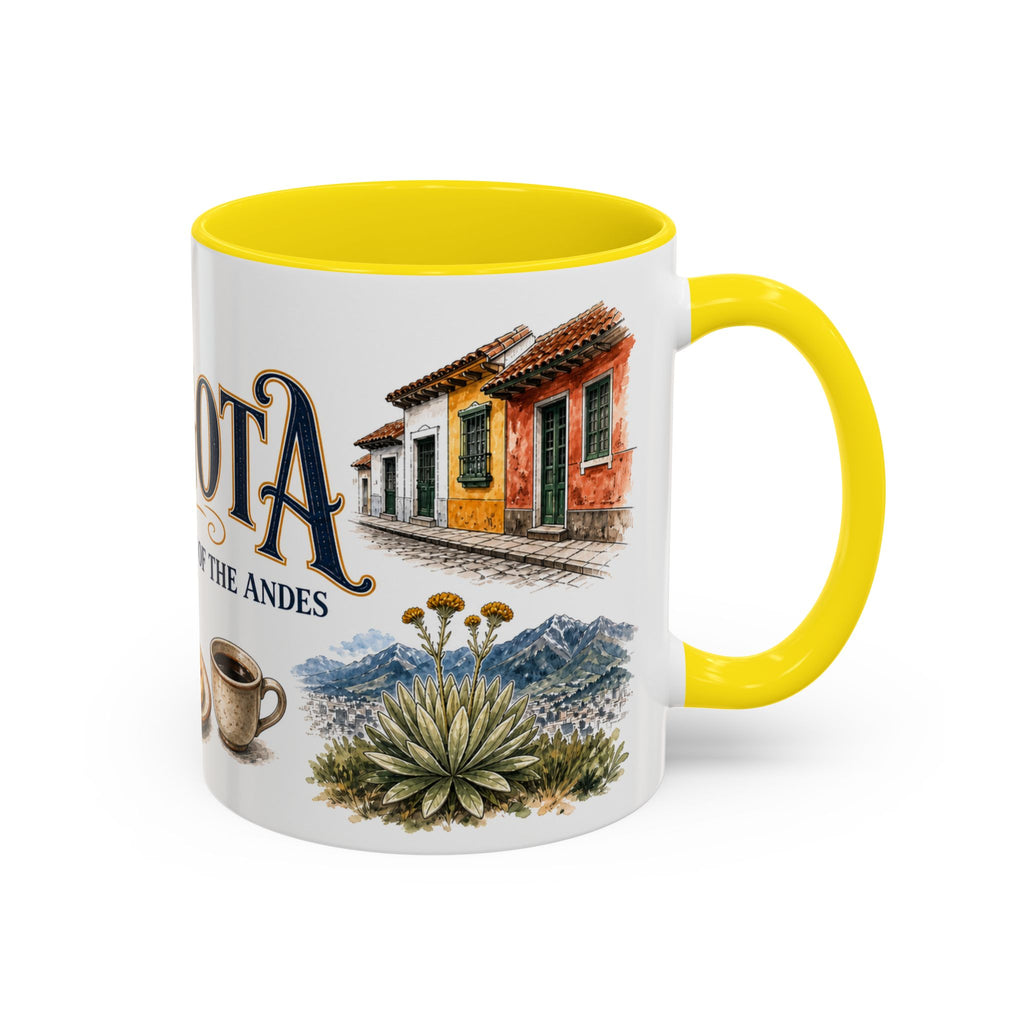 Bogota Coffee Mug | Colombia Travel Souvenir | Vintage Illustrated City Gift | 11 oz 15 oz Accent Mug
