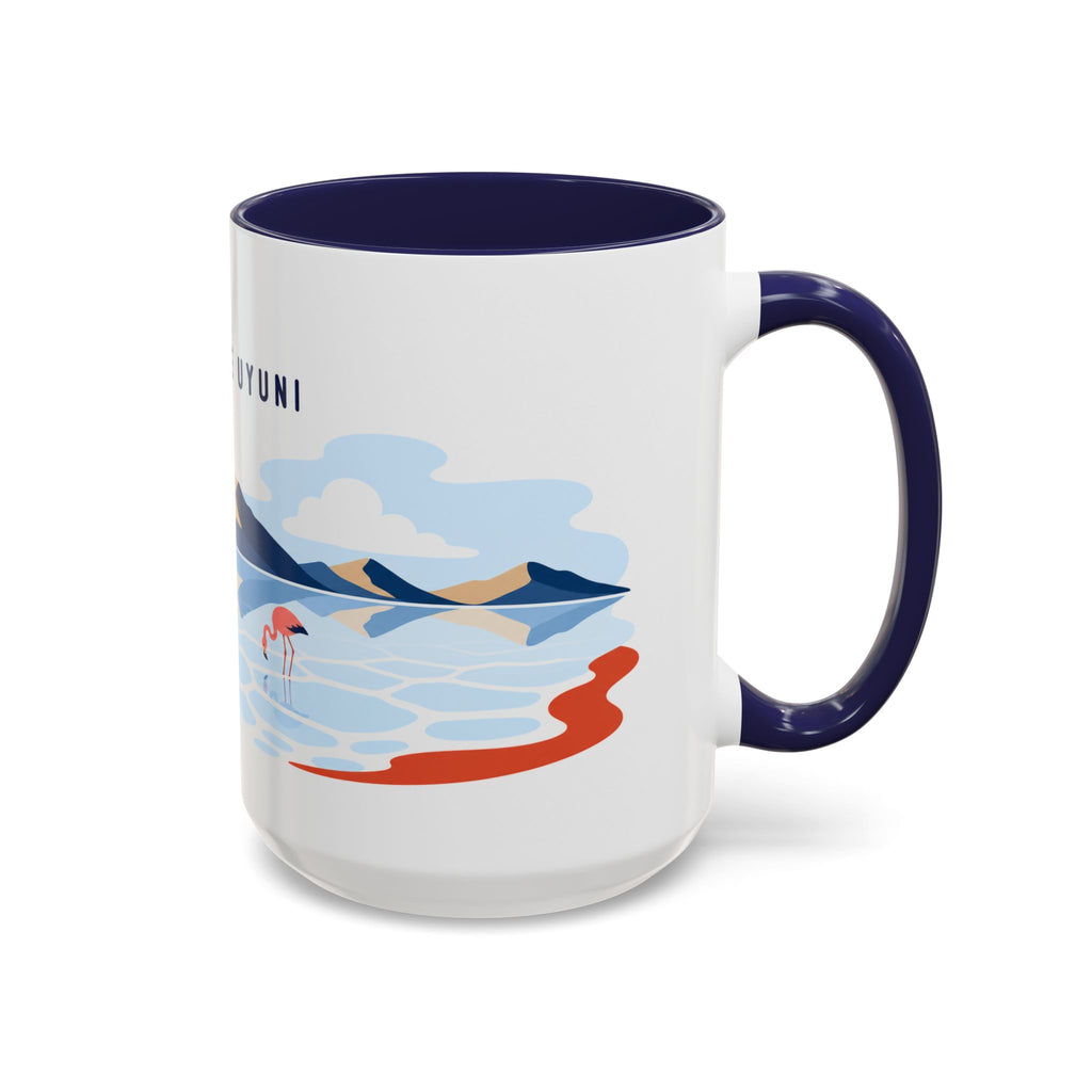 Salar de Uyuni Coffee Mug | Travel Destination Souvenir Gift | Accent Color Ceramic 11oz 15oz