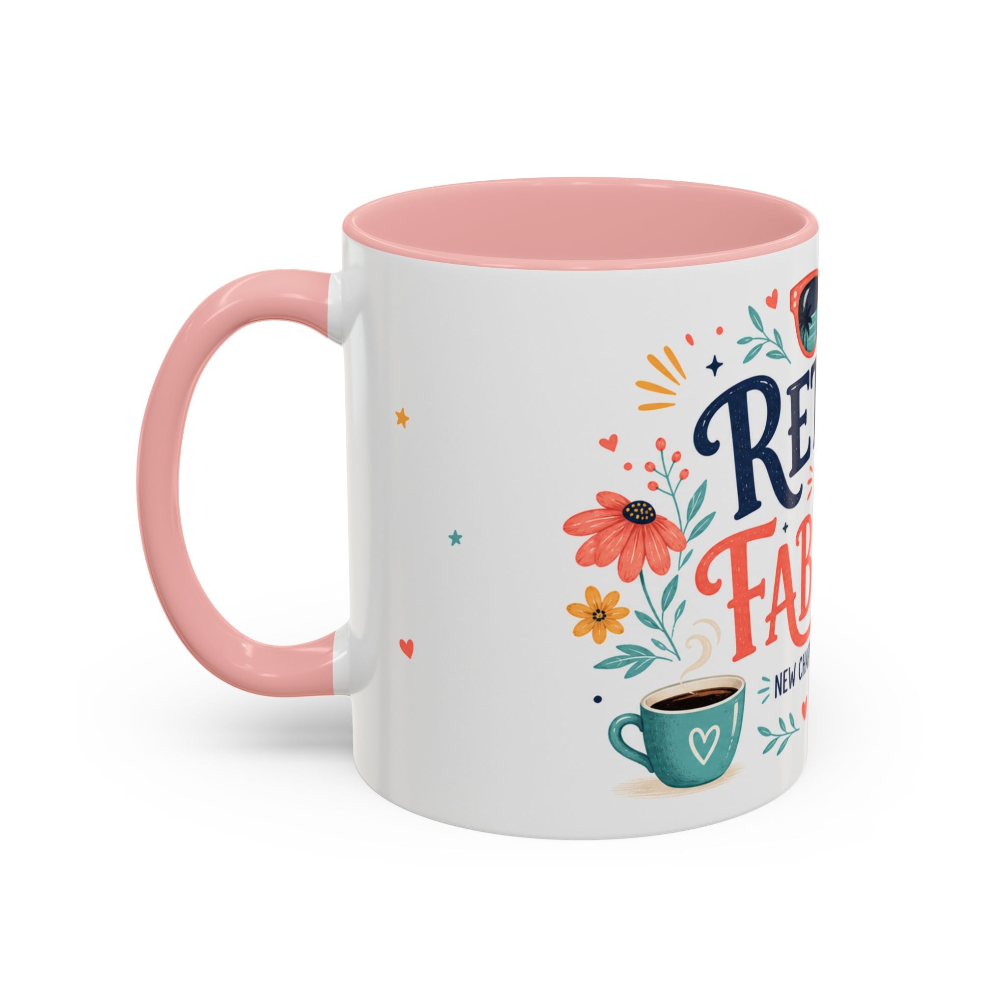 Retired And Fabulous Coffee Mug | Retirement Gift For Women Men | Accent Color Ceramic 11oz 15oz