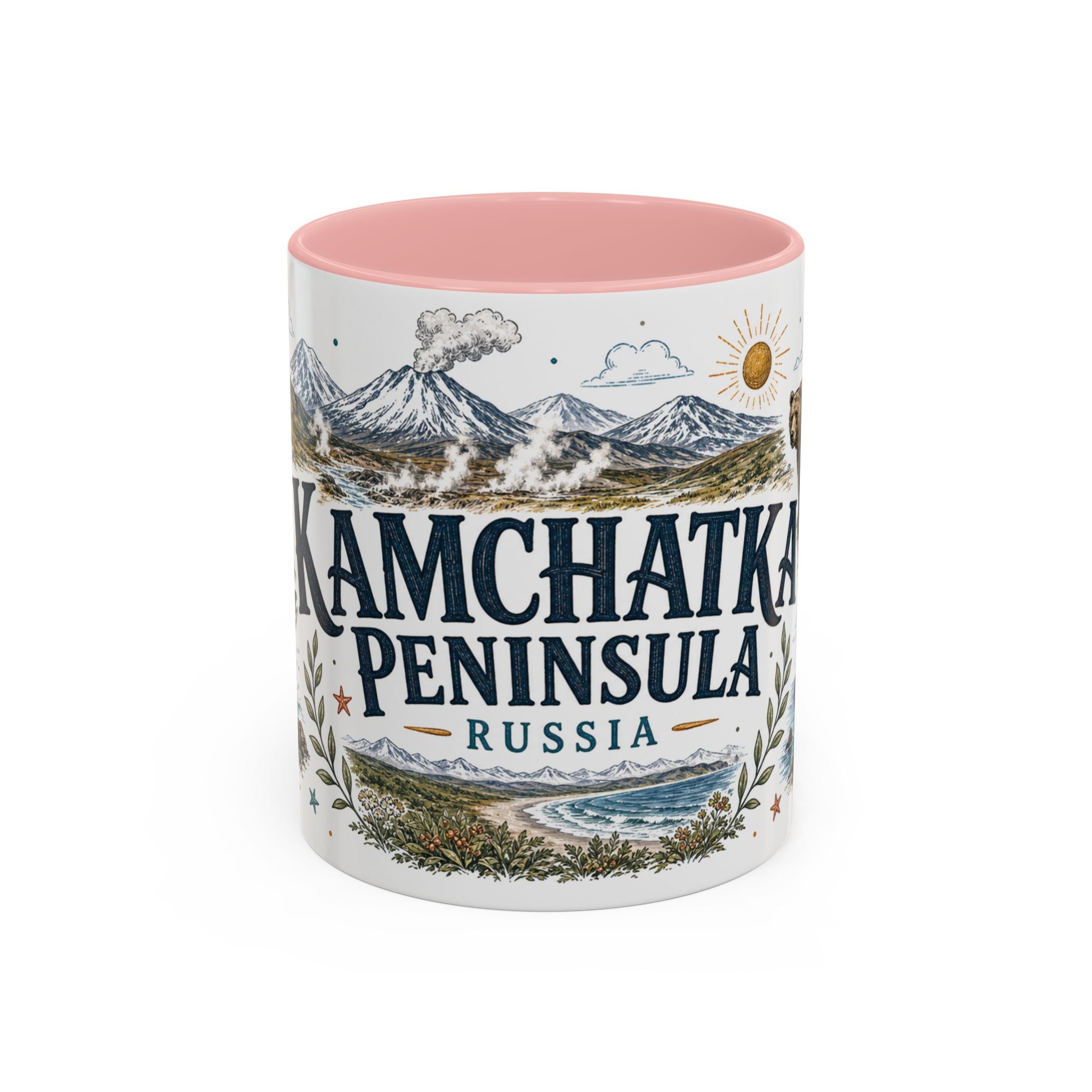 Kamchatka Peninsula Mug, Russia Travel Souvenir, Bucket List Gift, Accent Ceramic Coffee Mug 11oz 15oz