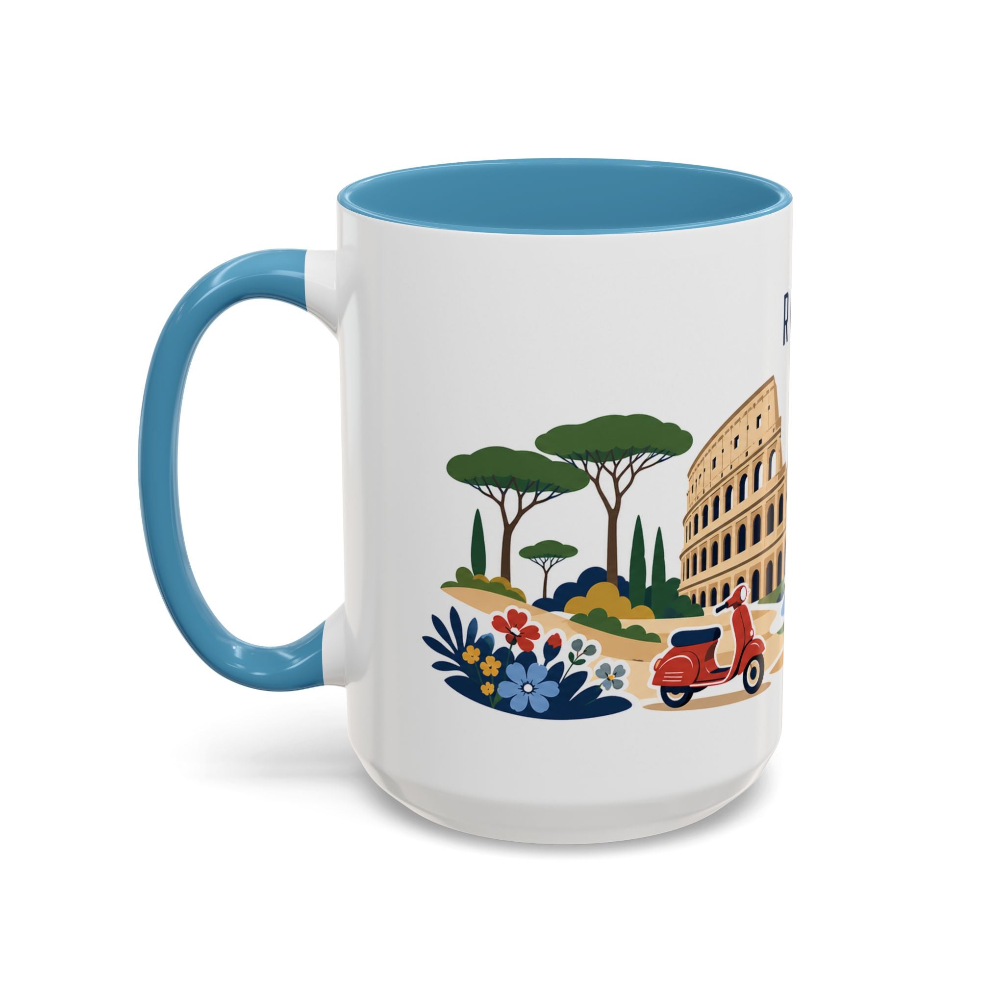 Rome Coffee Mug | Italy Travel Souvenir | Porcelain Decal City Gift | 11oz 15oz Accent Mug