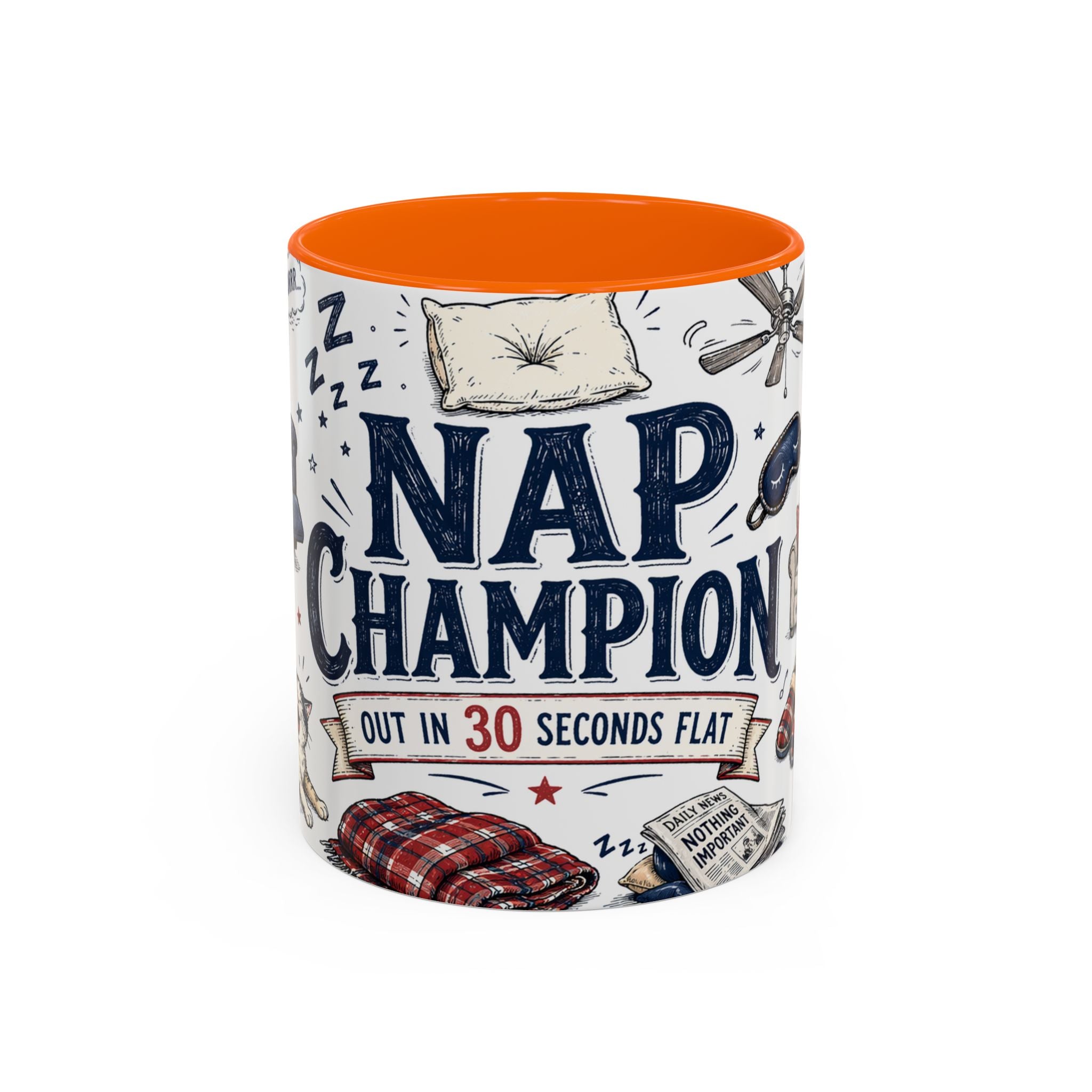Nap Champion Coffee Mug | Father's Day Gift for Dad | Accent Color Ceramic 11oz 15oz