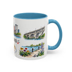 Cleveland Illustrated Travel Mug | City Souvenir Accent Coffee Mug | 11oz 15oz Ceramic Cup
