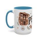 Petra Coffee Mug | Travel Destination Souvenir Gift | Accent Color Ceramic 11oz 15oz