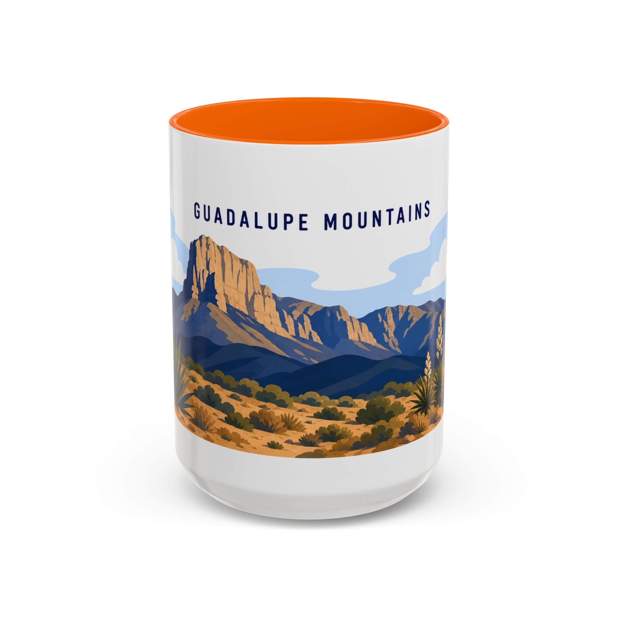 Guadalupe Mountains National Park Coffee Mug | Solid Color Block Park Souvenir | 11oz 15oz Accent Mug