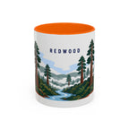 Redwood National Park Coffee Mug | Solid Color Block Park Souvenir | 11oz 15oz Accent Mug