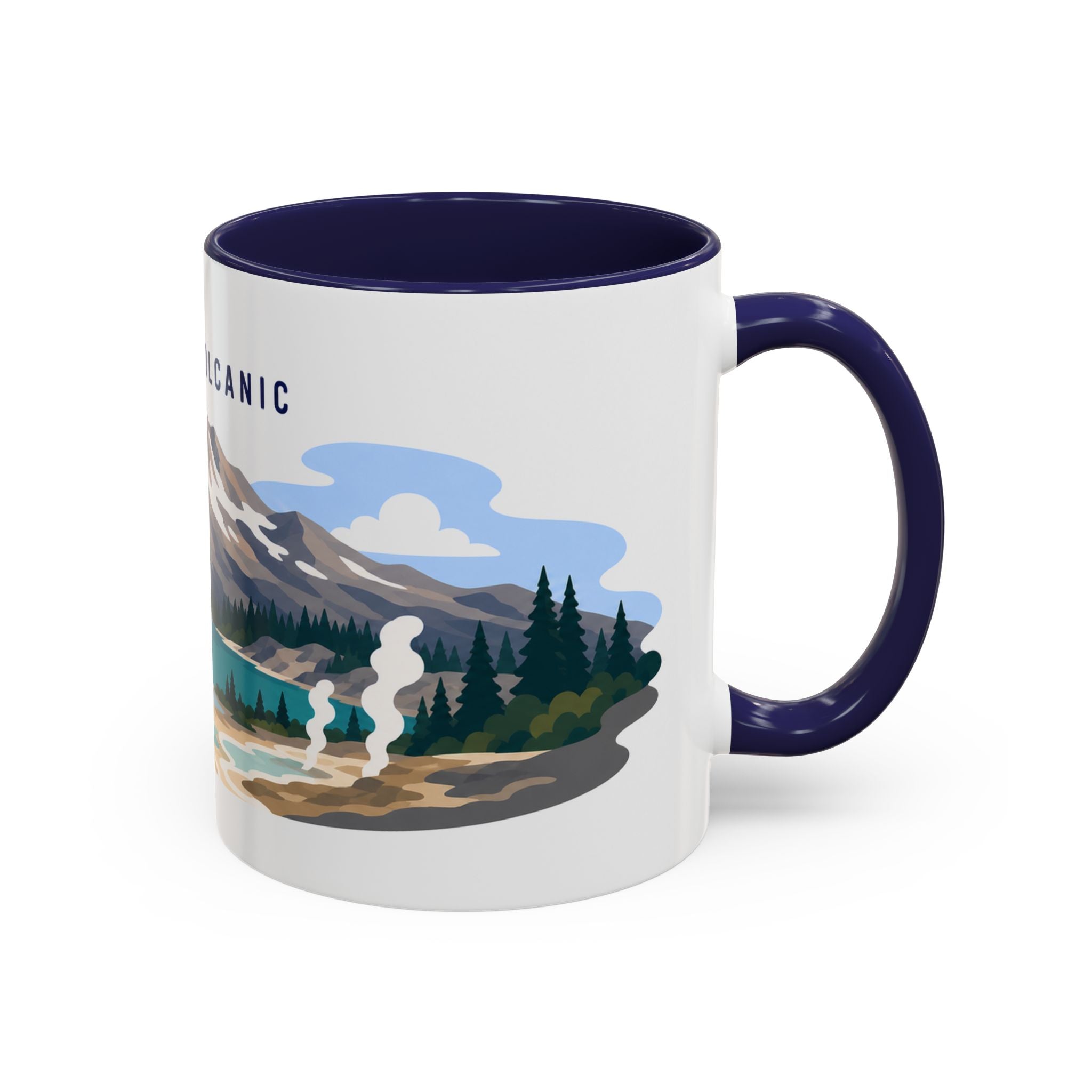 Lassen Volcanic National Park Coffee Mug | Solid Color Block Park Souvenir | 11oz 15oz Accent Mug