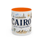 Cairo Coffee Mug | Egypt Souvenir Travel Gift | Accent Color Ceramic 11oz 15oz