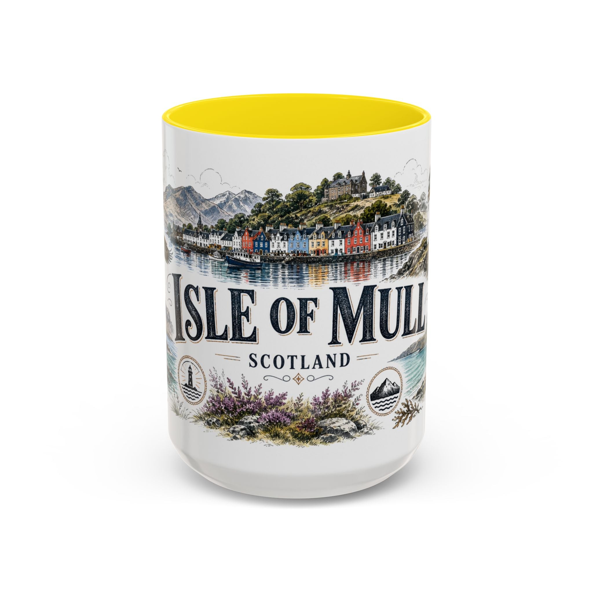 Isle of Mull Mug, Scotland Travel Souvenir, Bucket List Gift, Accent Ceramic Coffee Mug 11oz 15oz