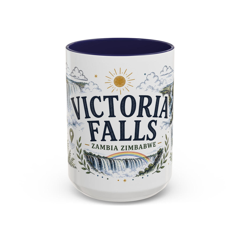 Victoria Falls Coffee Mug | Travel Destination Souvenir Gift | Accent Color Ceramic 11oz 15oz