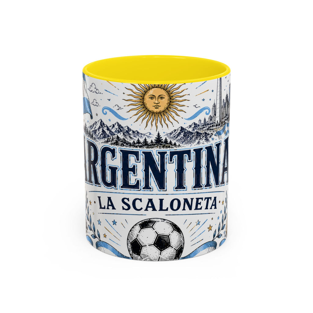 Argentina Soccer Coffee Mug | Soccer Fan Gift | Accent Color Ceramic 11oz 15oz Match Day Cup