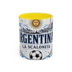 Argentina Soccer Coffee Mug | Soccer Fan Gift | Accent Color Ceramic 11oz 15oz Match Day Cup