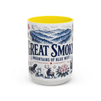 Great Smoky Mountains Coffee Mug | National Park Hiking Gift | Accent Color Ceramic 11oz 15oz