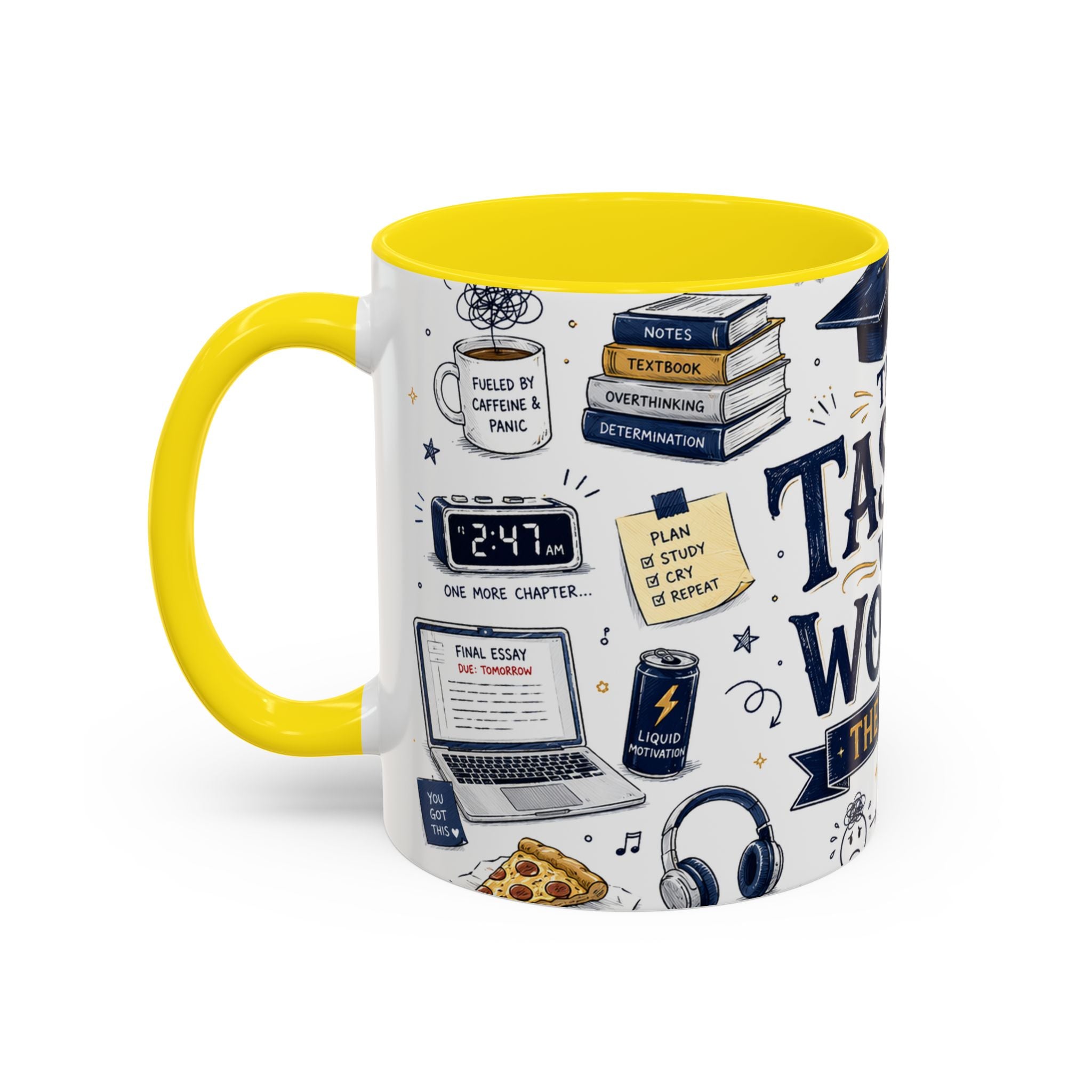 The Tassel Was Worth the Hassle Coffee Mug | Funny Graduation Gift 2026 | Accent Color Ceramic 11oz 15oz
