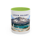 Lassen Volcanic National Park Coffee Mug | Solid Color Block Park Souvenir | 11oz 15oz Accent Mug