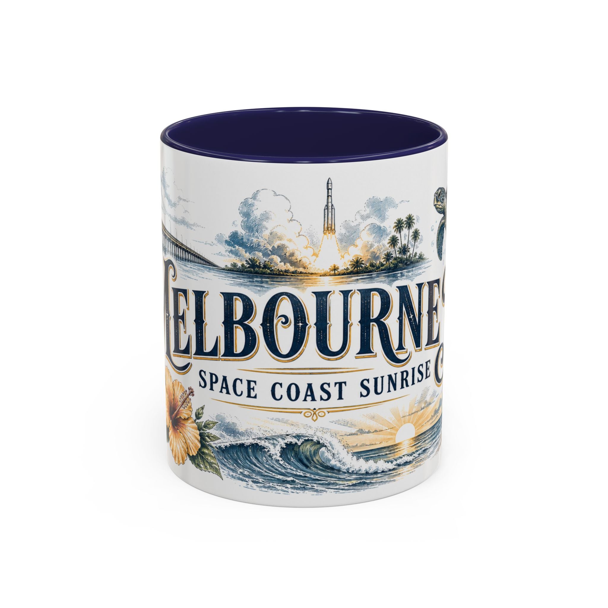 Melbourne FL Coffee Mug | United States Travel Souvenir | Vintage Illustrated City Gift | 11 oz 15 oz Accent Mug