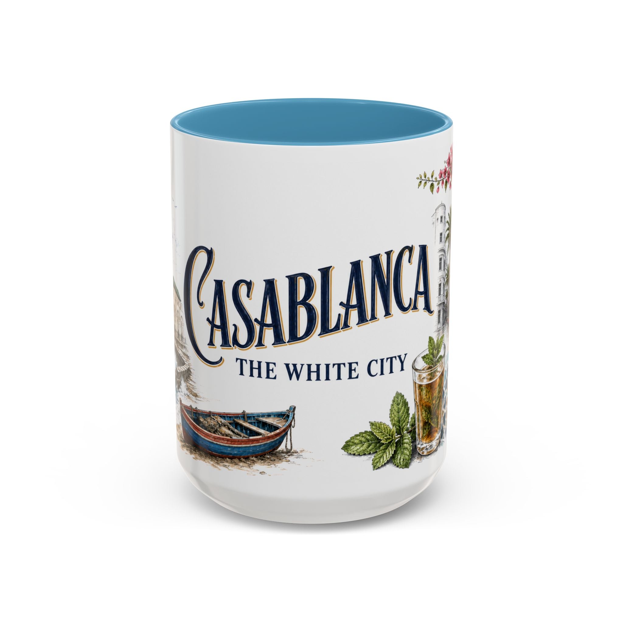 Casablanca Coffee Mug | Morocco Travel Souvenir | Vintage Illustrated City Gift | 11 oz 15 oz Accent Mug
