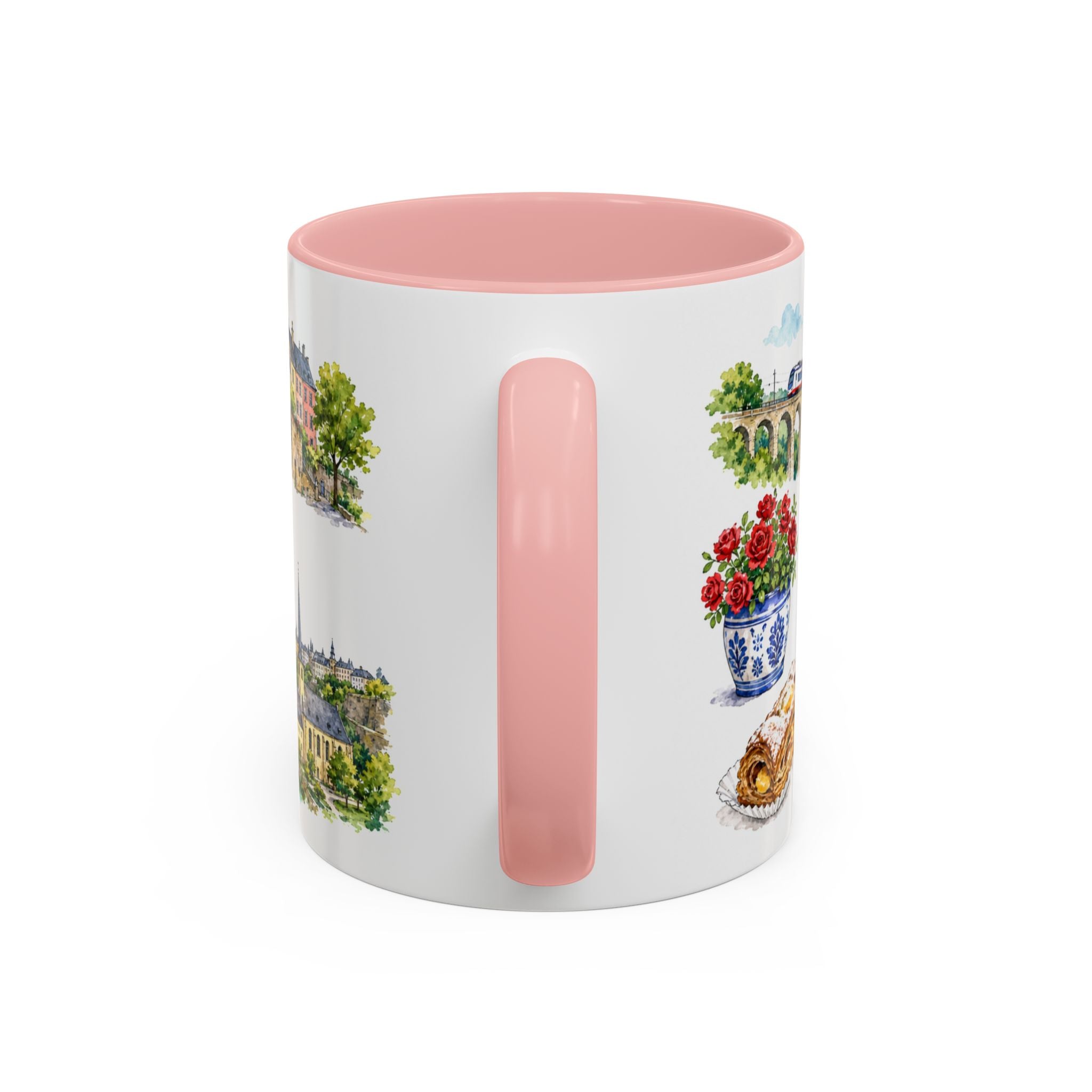 Luxembourg City Illustrated Travel Mug | City Souvenir Accent Coffee Mug | 11oz 15oz Ceramic Cup