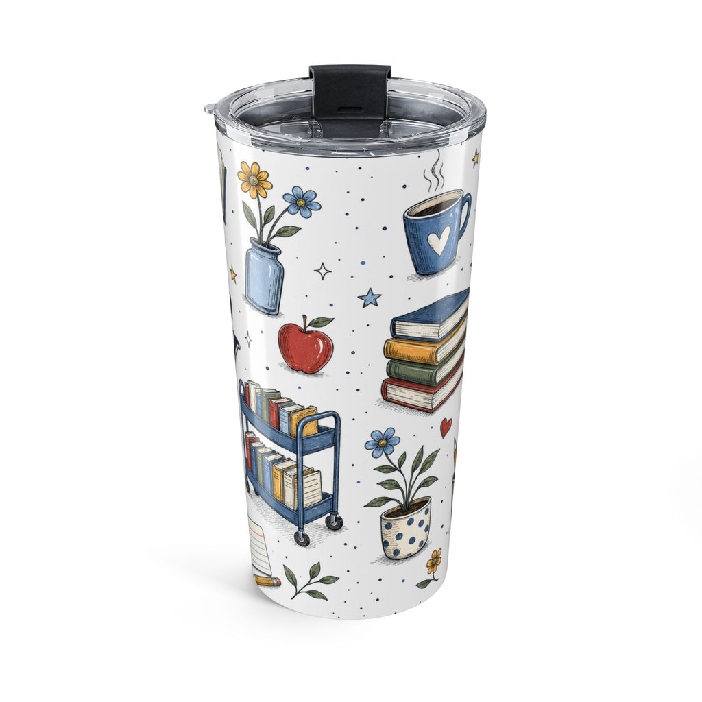 School Library Hero 20oz Tumbler | Due Date Hero | Insulated Stainless Steel Travel Cup