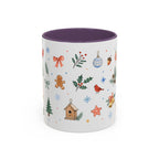 Woodland Christmas Mug | Deer Bird Watercolor Holiday Gift | Accent Cup 11oz 15oz