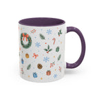 Christmas Candle Mug | Holly Wreath Watercolor Holiday Gift | Accent Cup 11oz 15oz