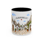 Alberobello Illustrated Travel Mug | Italy Souvenir Accent Coffee Mug | 11oz 15oz Ceramic Cup