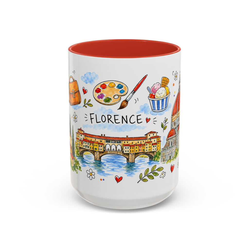 Florence Travel Mug | European City Souvenir Accent Coffee Mug | 11oz 15oz Ceramic Cup