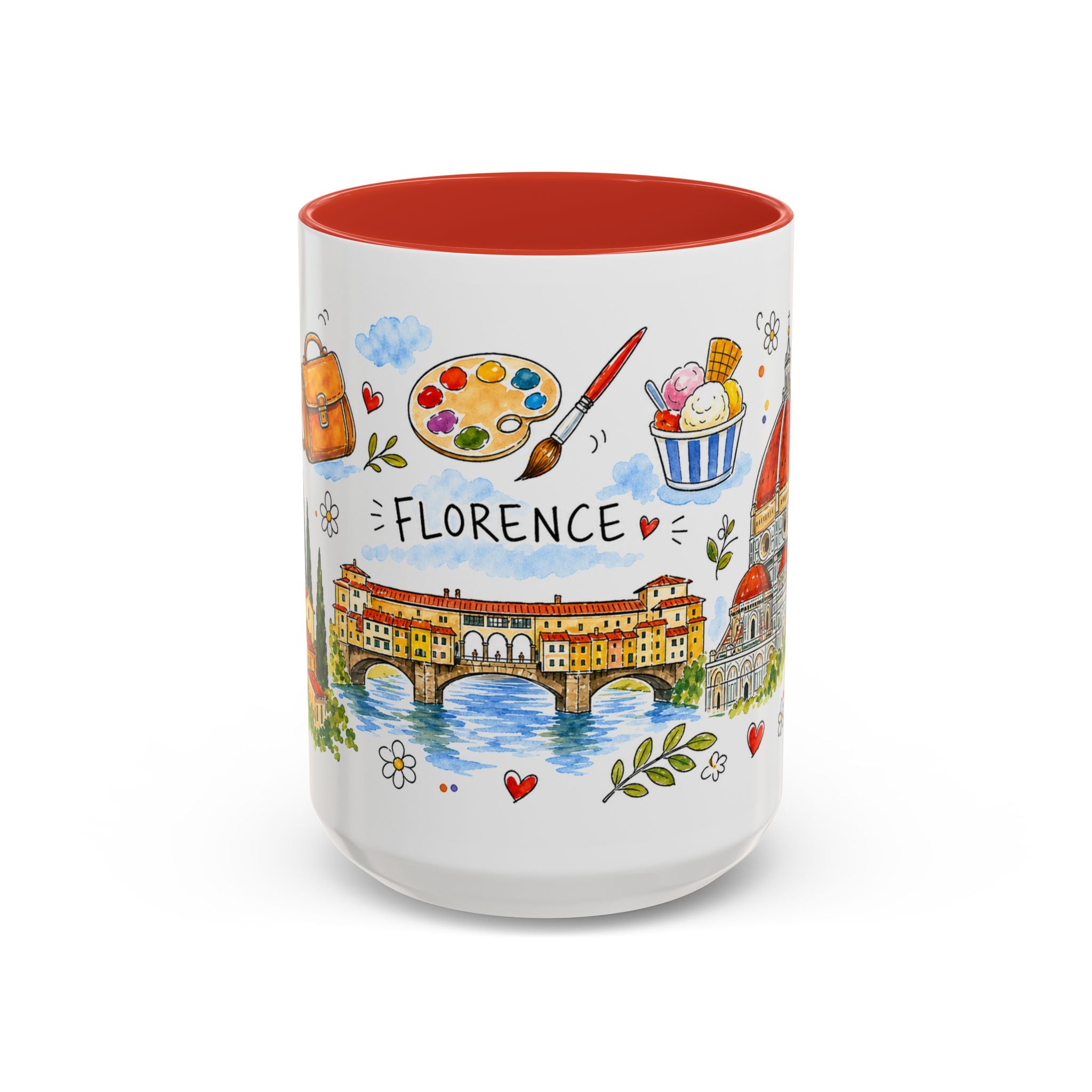 Florence Travel Mug | European City Souvenir Accent Coffee Mug | 11oz 15oz Ceramic Cup