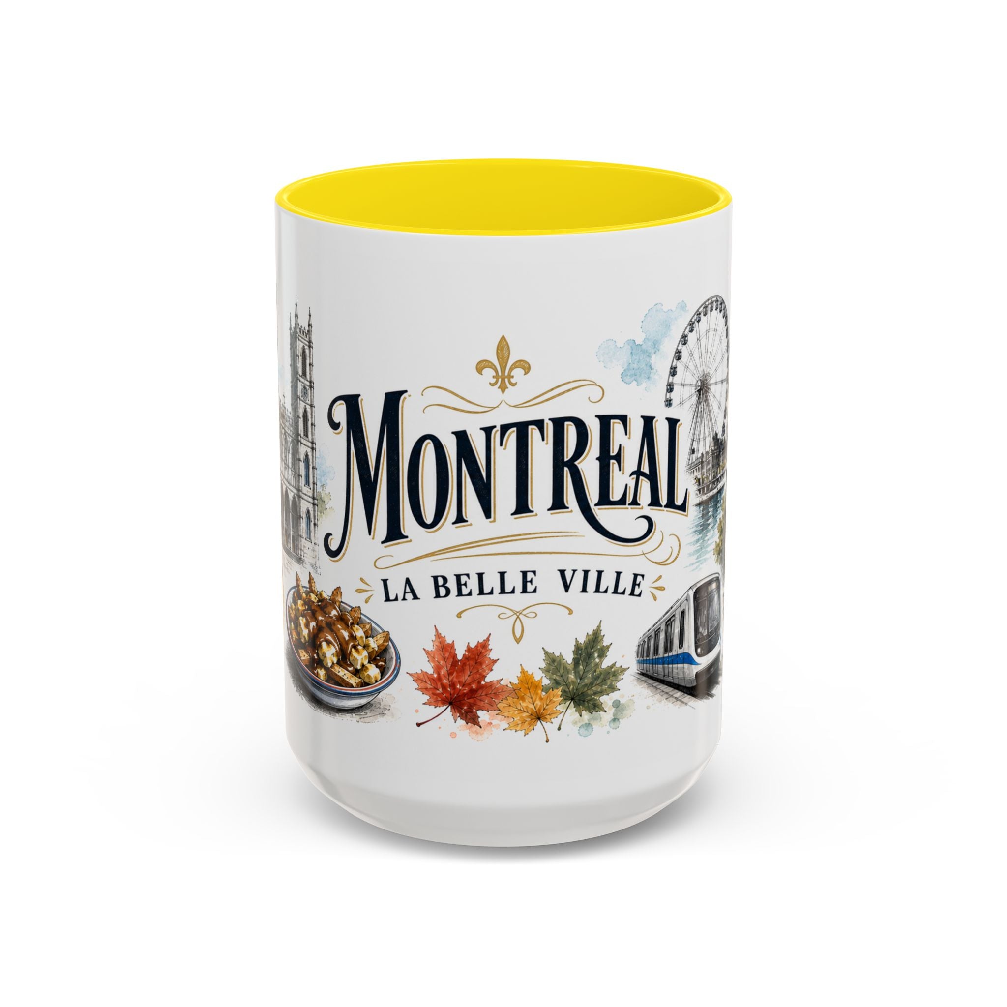 Montreal Coffee Mug | Canada Travel Souvenir | Vintage Illustrated City Gift | 11 oz 15 oz Accent Mug