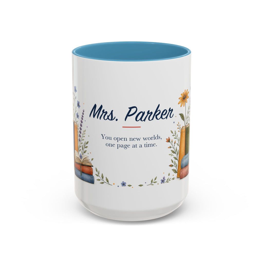Personalized Reading Teacher Mug | Custom Name Book Lover Coffee Cup | Teacher Appreciation Gift