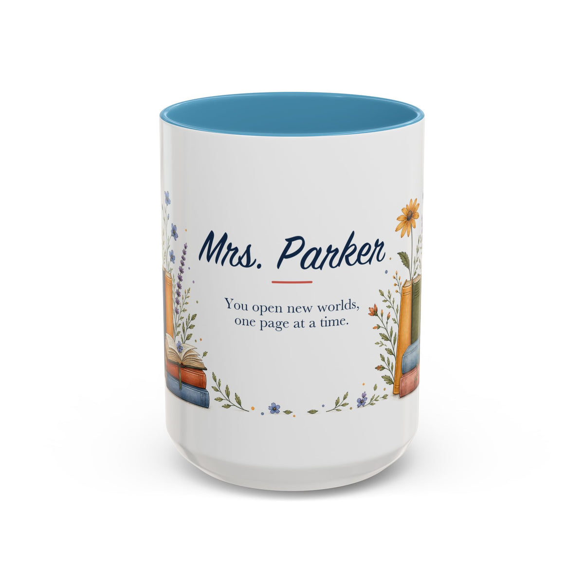 Personalized Reading Teacher Mug | Custom Name Book Lover Coffee Cup | Teacher Appreciation Gift