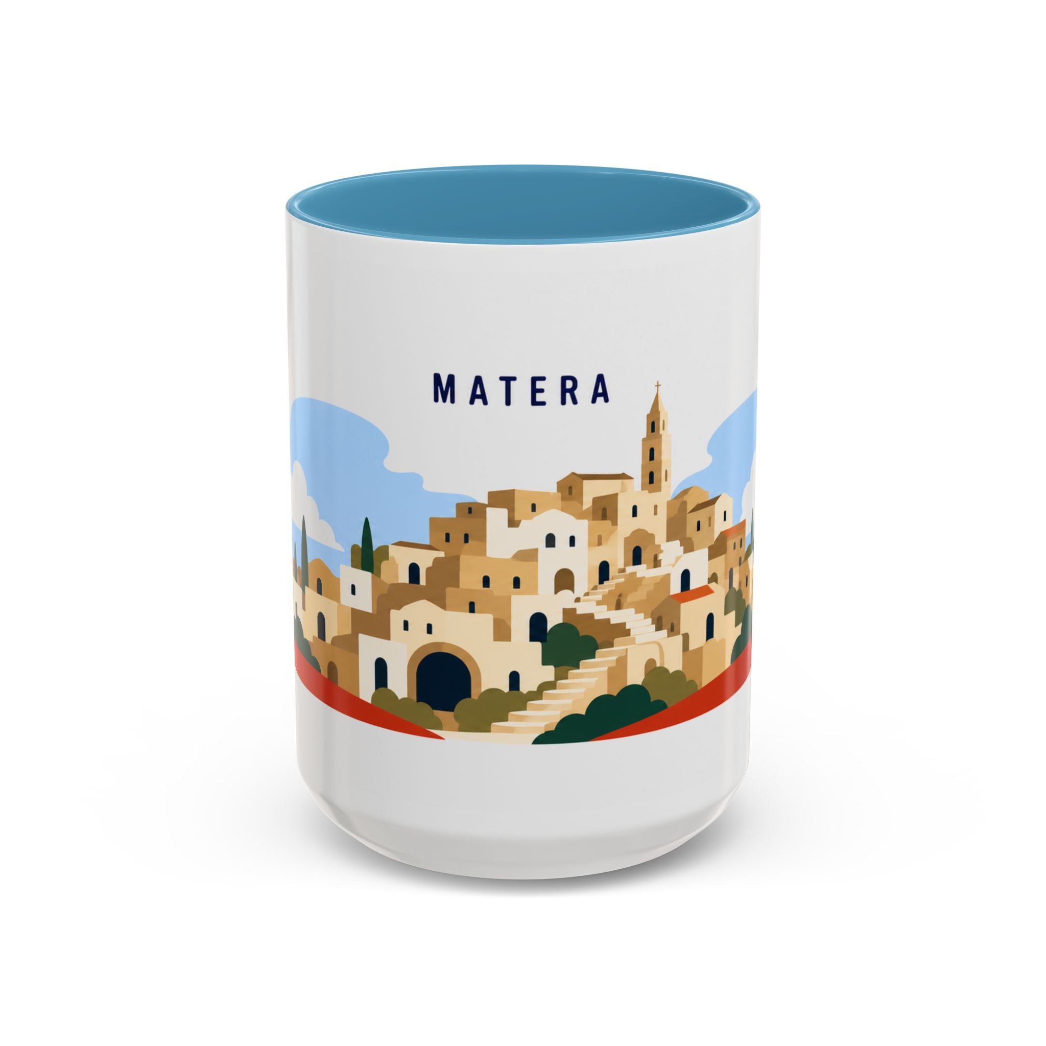 Matera Coffee Mug | Travel Destination Souvenir Gift | Accent Color Ceramic 11oz 15oz