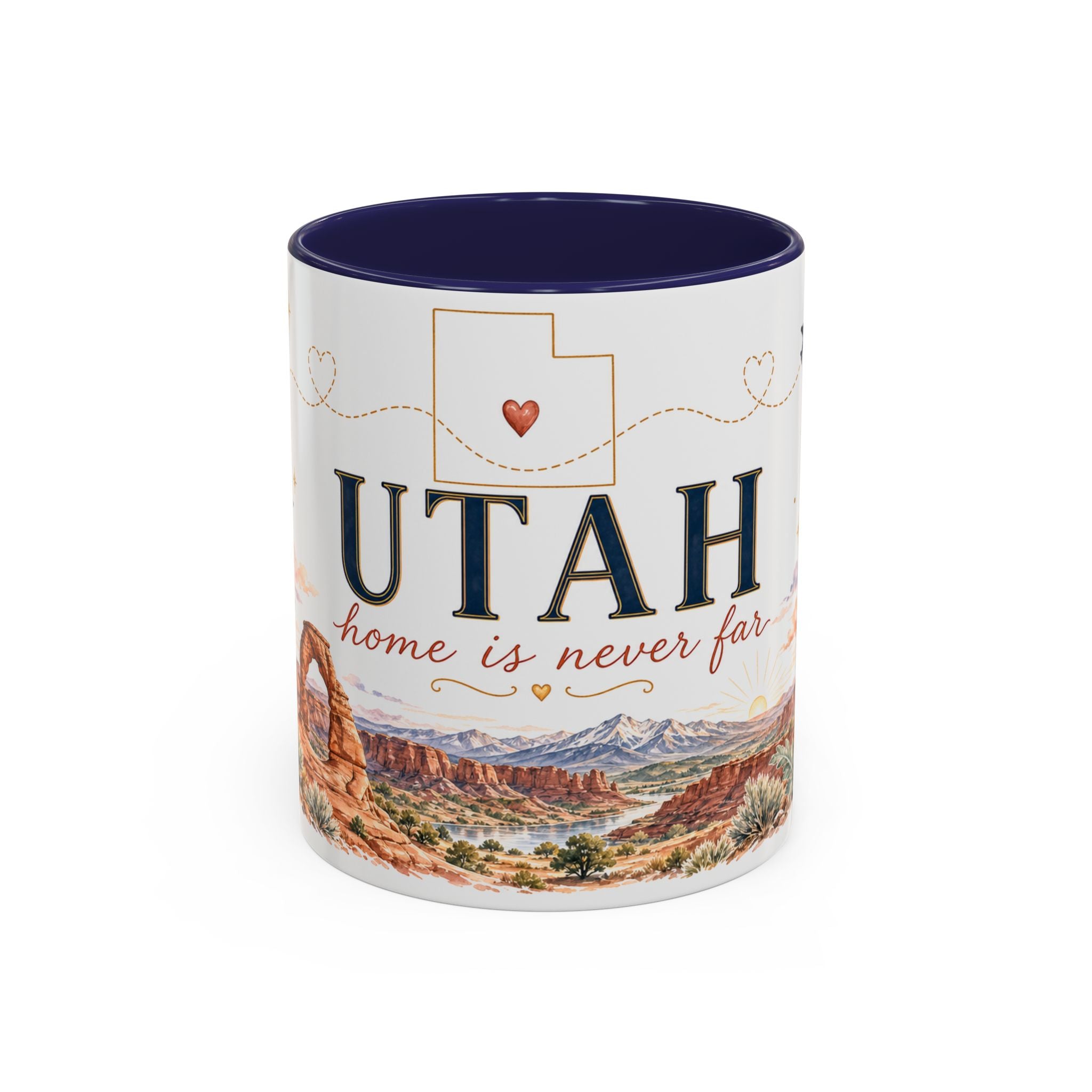 Utah Home State Mug | Moving Away Gift | Long Distance Friendship Coffee Cup | 11oz 15oz Accent Mug