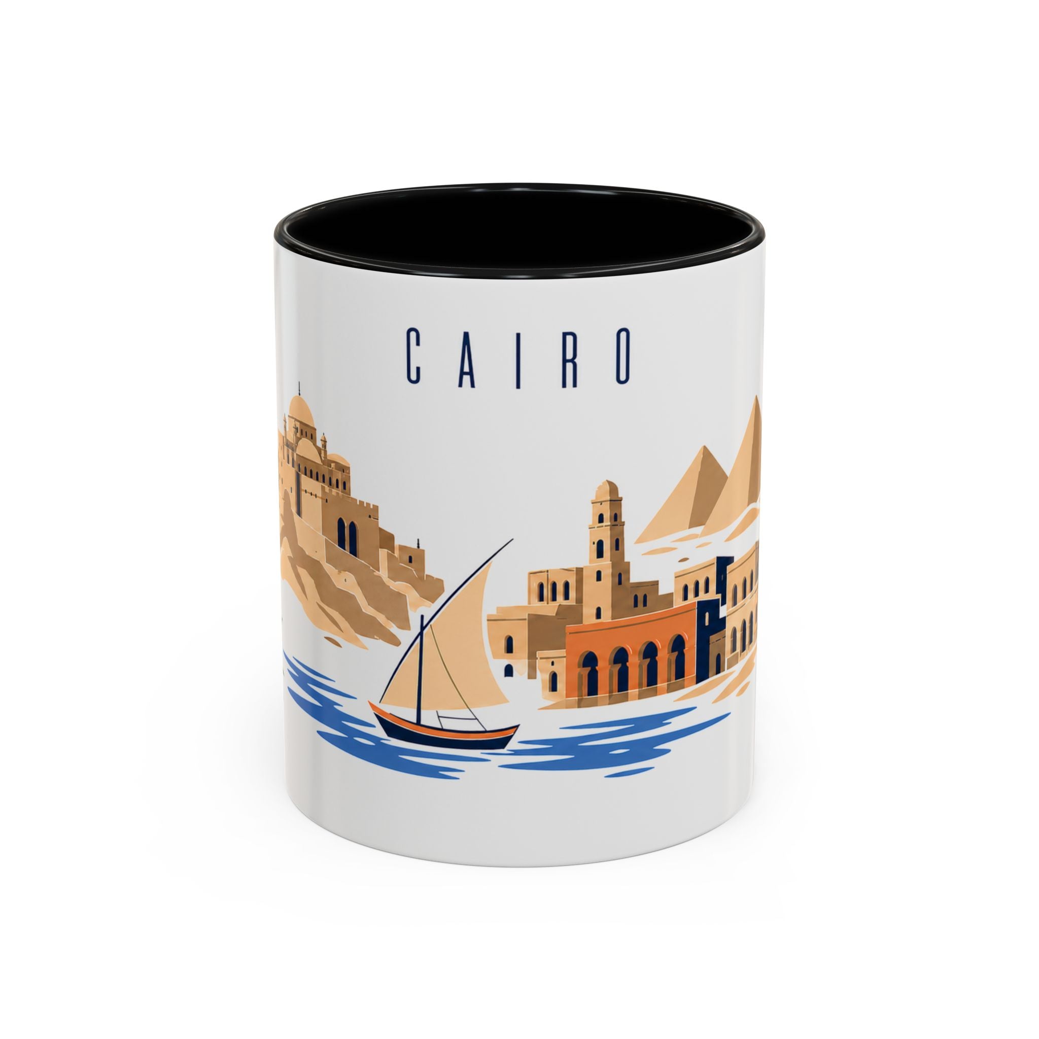 Cairo Coffee Mug | Egypt Travel Souvenir | Porcelain Decal City Gift | 11oz 15oz Accent Mug
