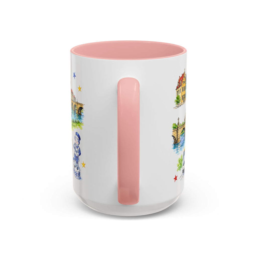 Dresden Illustrated Travel Mug | City Souvenir Accent Coffee Mug | 11oz 15oz Ceramic Cup