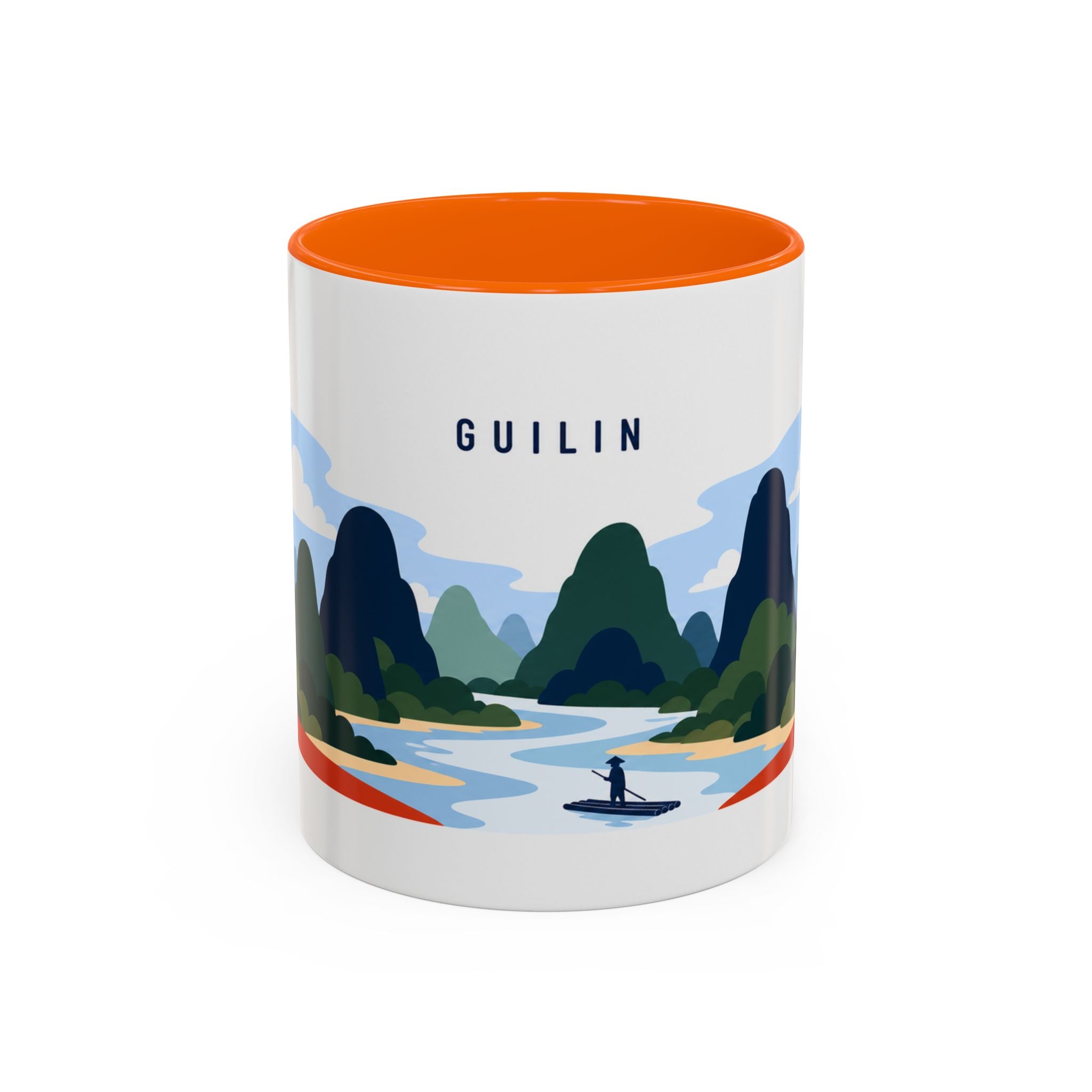 Guilin Coffee Mug | Travel Destination Souvenir Gift | Accent Color Ceramic 11oz 15oz