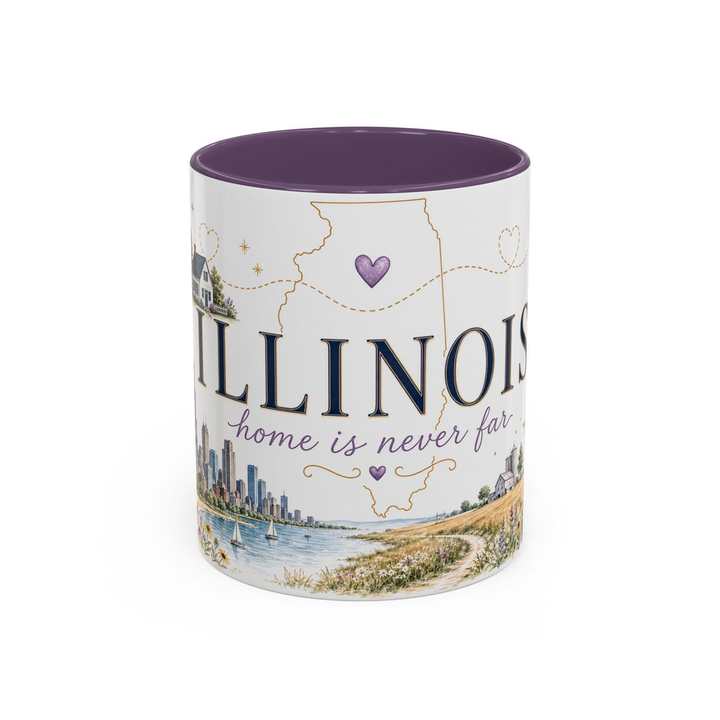 Illinois State Map Mug | Botanical Travel Sketch, Moving Away Gift (11oz 15oz)