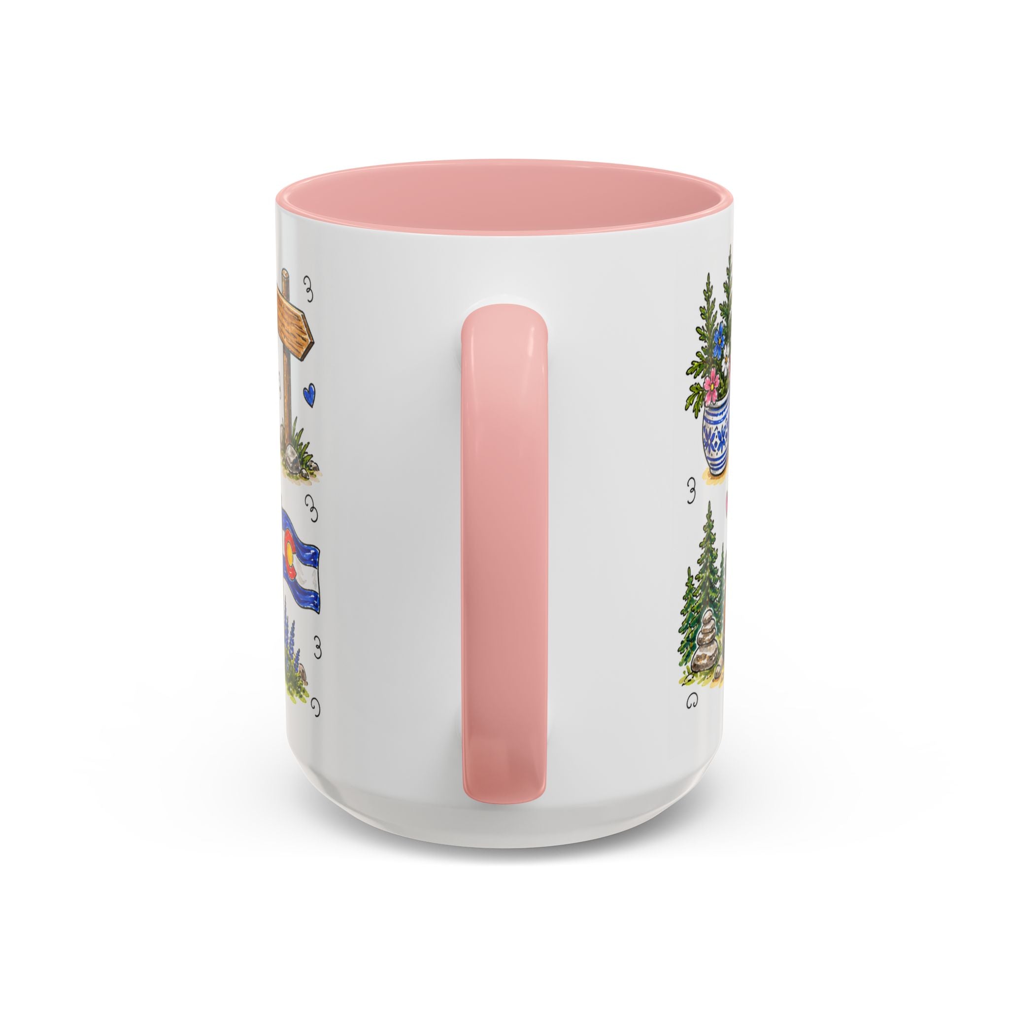 Denver Illustrated Travel Mug | City Souvenir Accent Coffee Mug | 11oz 15oz Ceramic Cup