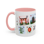 Kyoto Coffee Mug | Postage Stamp Collage Mug | Travel Souvenir Accent Cup 11oz 15oz