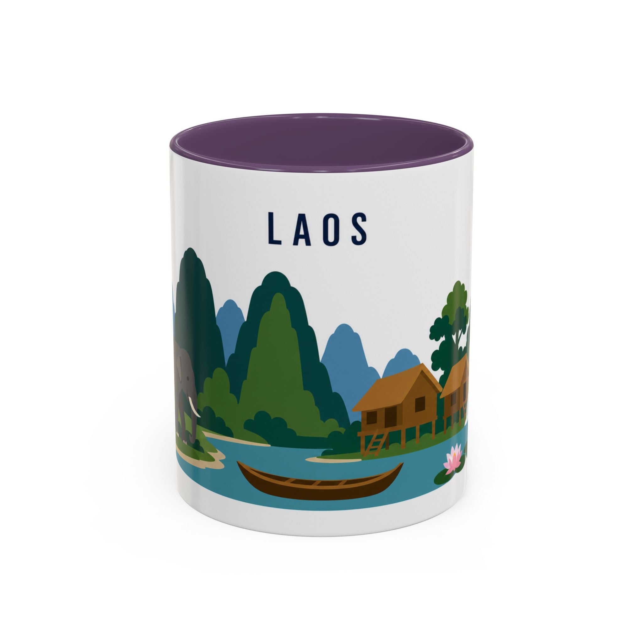 Laos Coffee Mug | Travel Souvenir Accent Mug | Country Gift Ceramic Cup 11oz 15oz