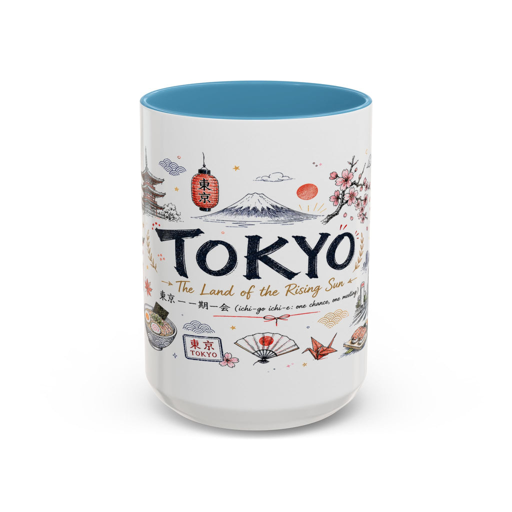 Tokyo Coffee Mug | Japan Souvenir Travel Gift | Accent Color Ceramic 11oz 15oz