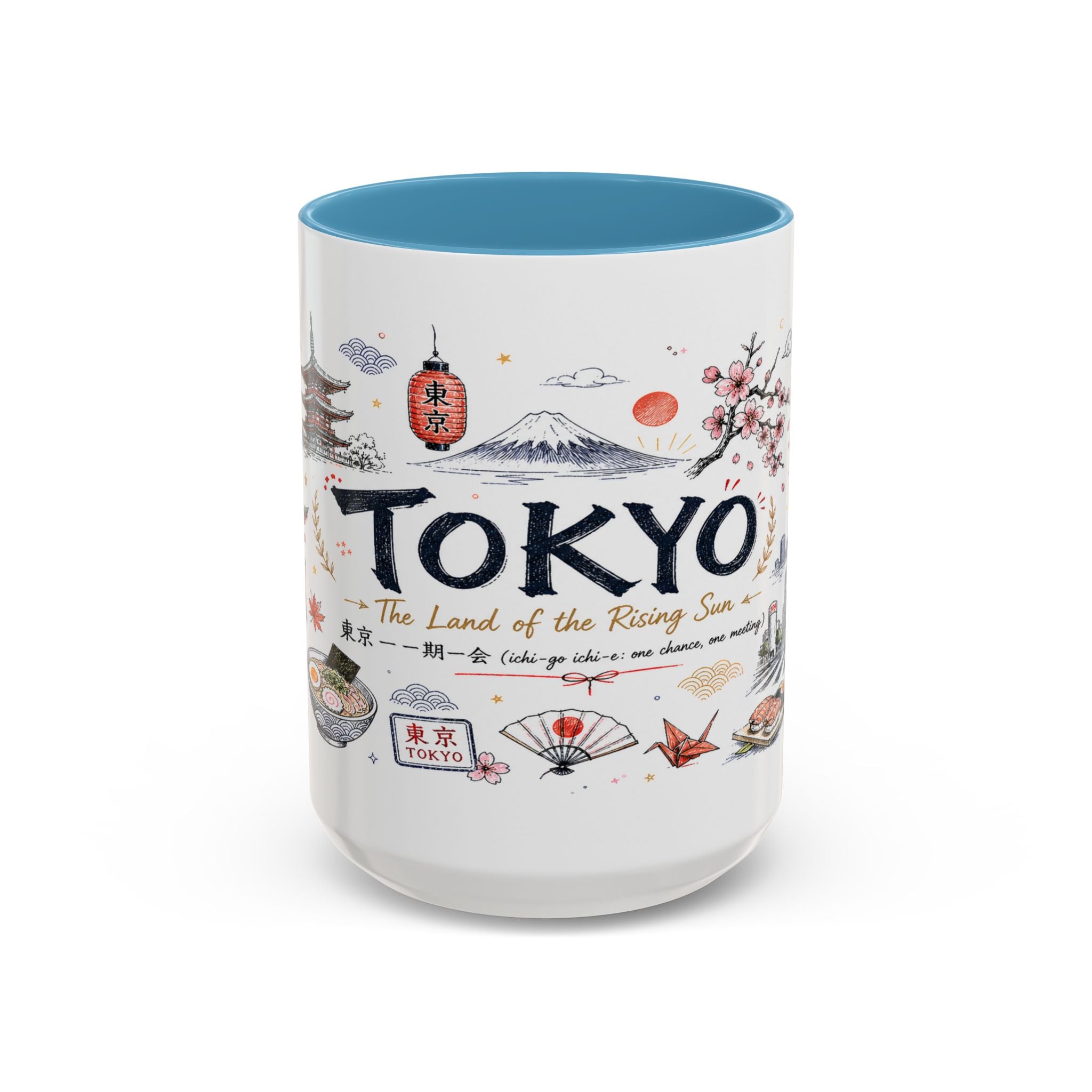 Tokyo Coffee Mug | Japan Souvenir Travel Gift | Accent Color Ceramic 11oz 15oz