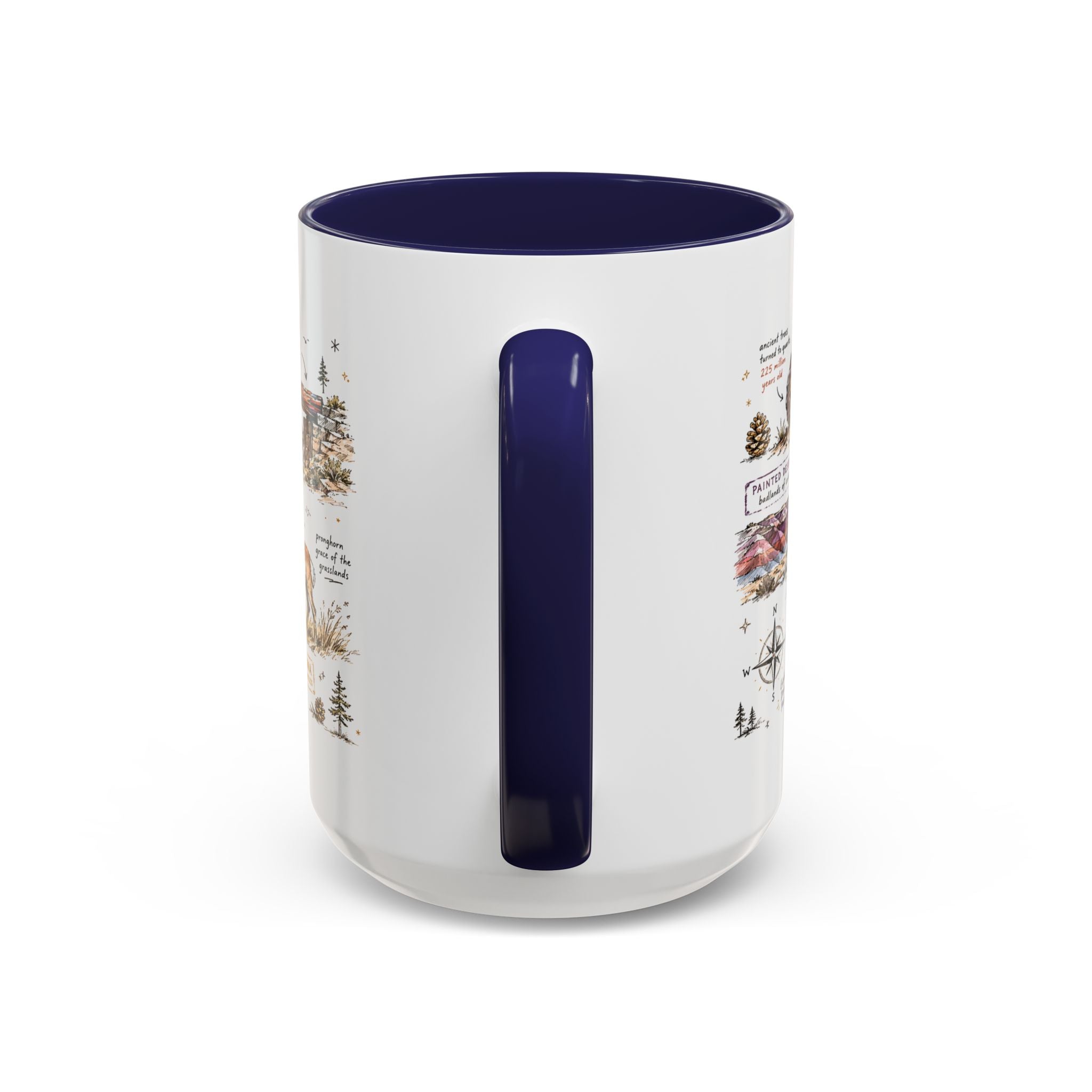 Petrified Forest National Park Coffee Mug | Arizona Painted Desert Fossil Gift | Accent Color Ceramic 11oz 15oz