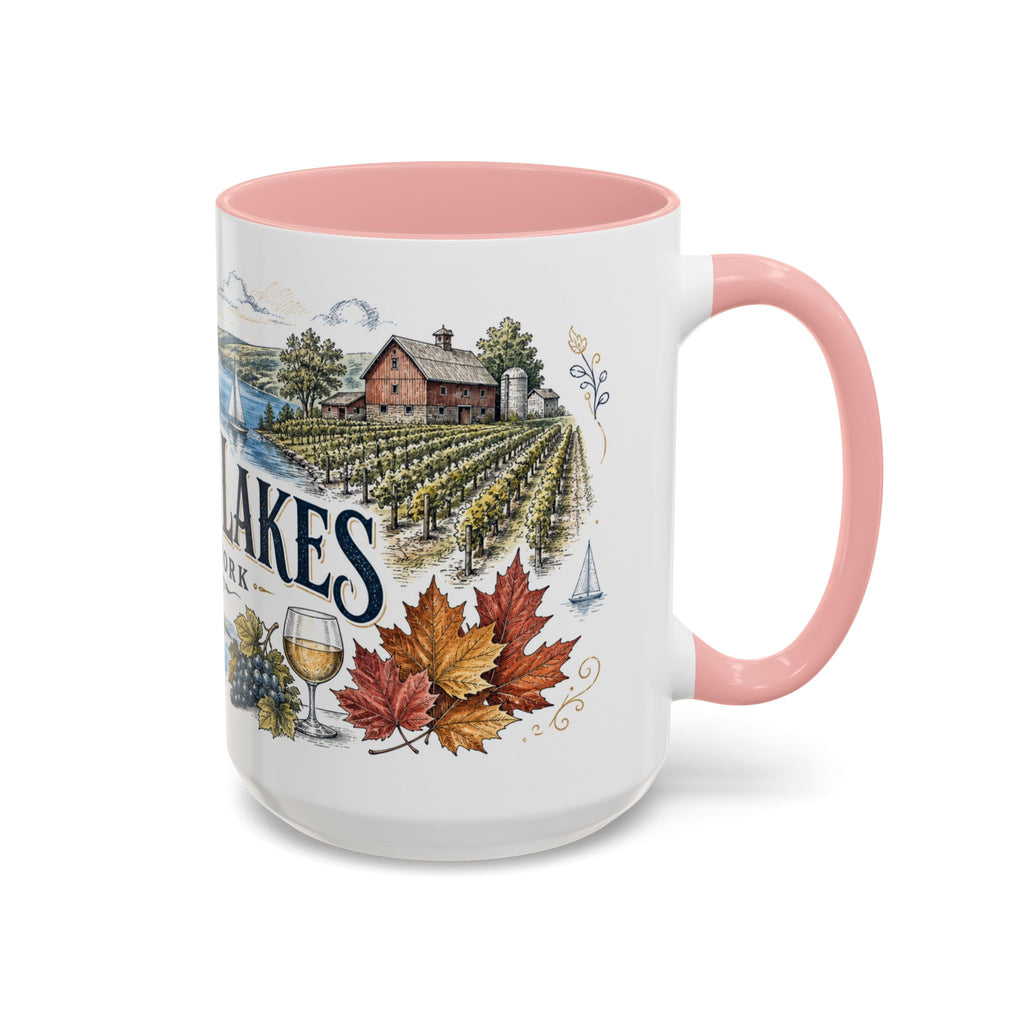 Finger Lakes Mug, New York Travel Souvenir, Bucket List Gift, Accent Ceramic Coffee Mug 11oz 15oz