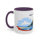 Mont Saint Michel Coffee Mug | Travel Destination Souvenir Gift | Accent Color Ceramic 11oz 15oz