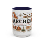 Arches Coffee Mug | National Park Hiking Utah Gift | Accent Color Ceramic 11oz 15oz