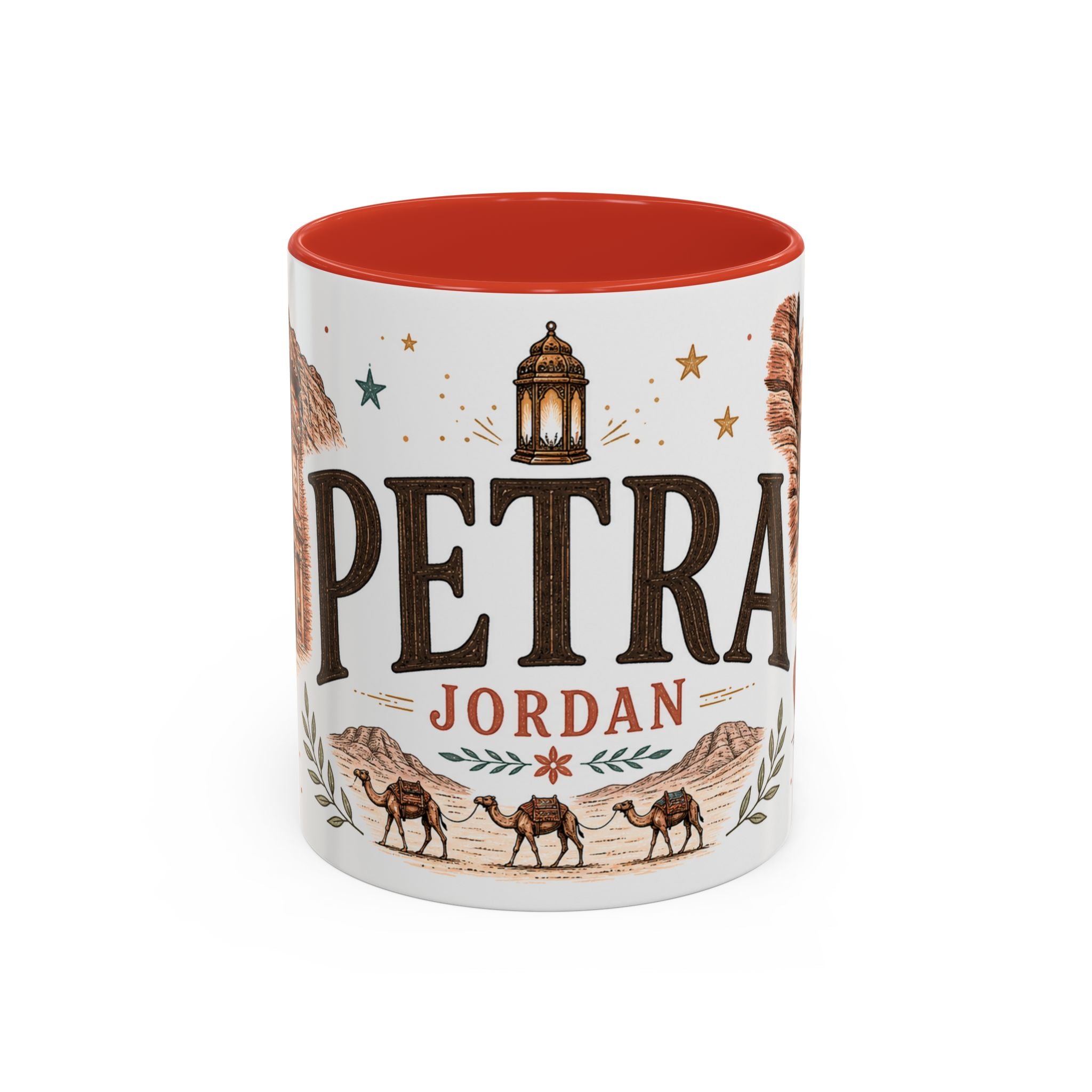 Petra Coffee Mug | Travel Destination Souvenir Gift | Accent Color Ceramic 11oz 15oz