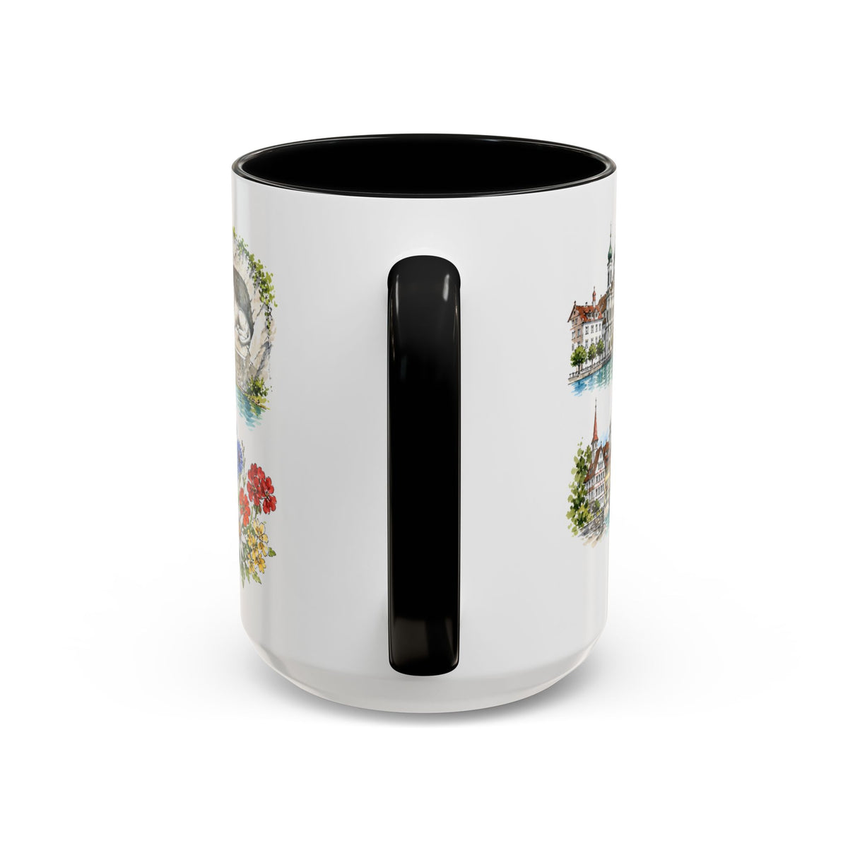 Lucerne Illustrated Travel Mug | City Souvenir Accent Coffee Mug | 11oz 15oz Ceramic Cup