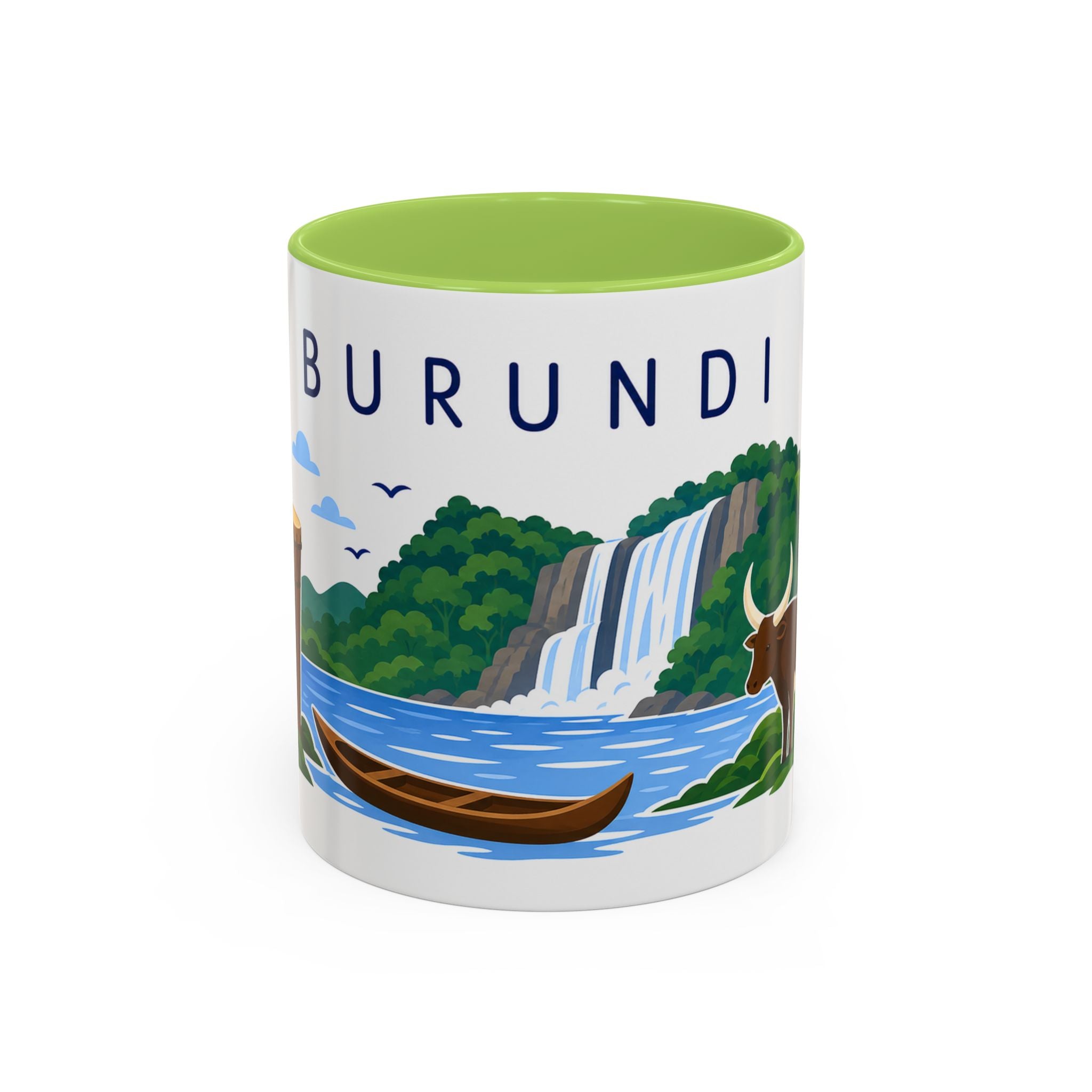 Burundi Coffee Mug | Travel Souvenir Accent Mug | Country Gift Ceramic Cup 11oz 15oz