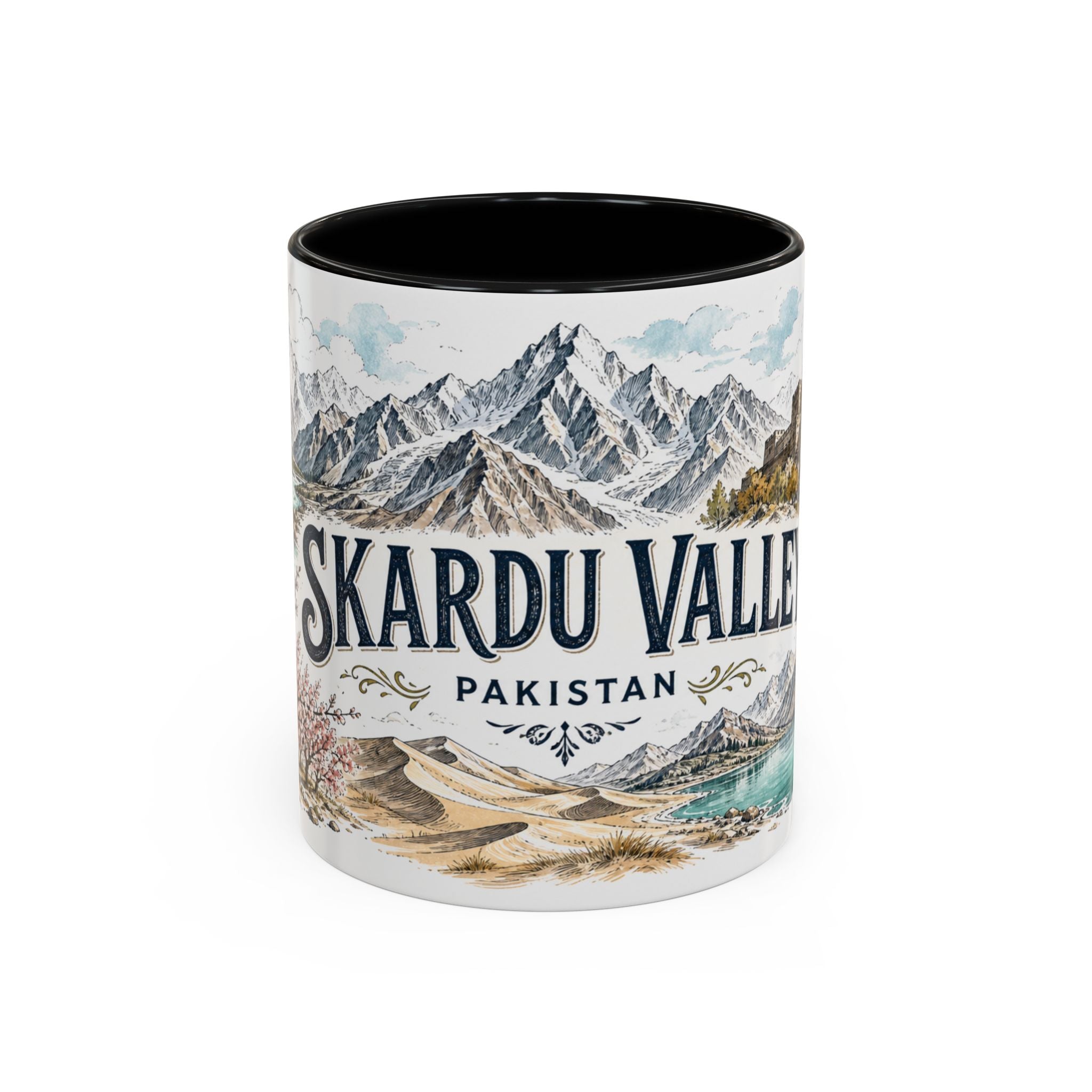 Skardu Valley Mug, Pakistan Travel Souvenir, Bucket List Gift, Accent Ceramic Coffee Mug 11oz 15oz
